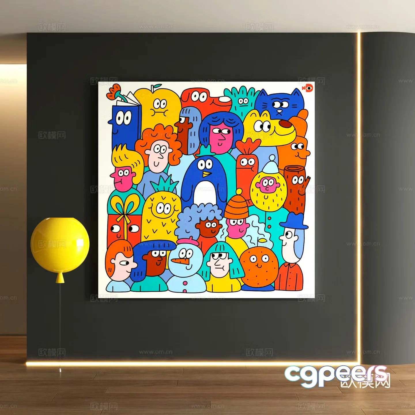 Dopamine decorative painting 3d model