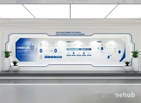 A White Wall With Blue Writing 3D Model – 21512 – VRAY Render