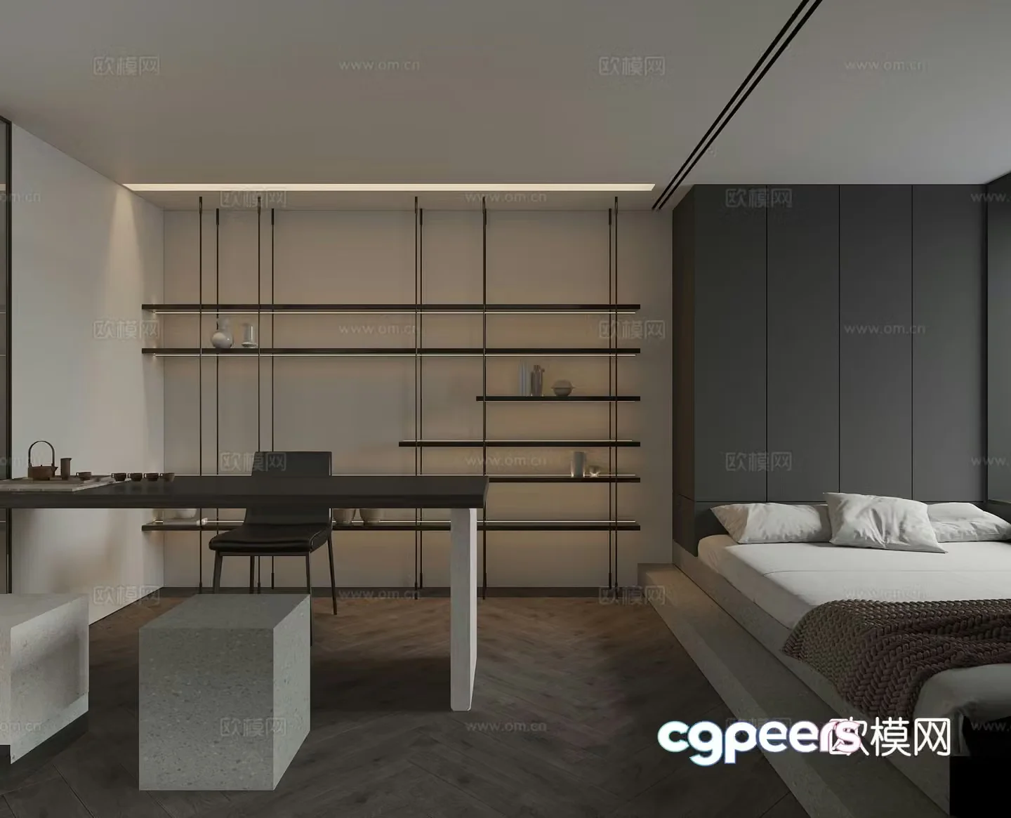 3d model of tatami bedroom and second bedroom
