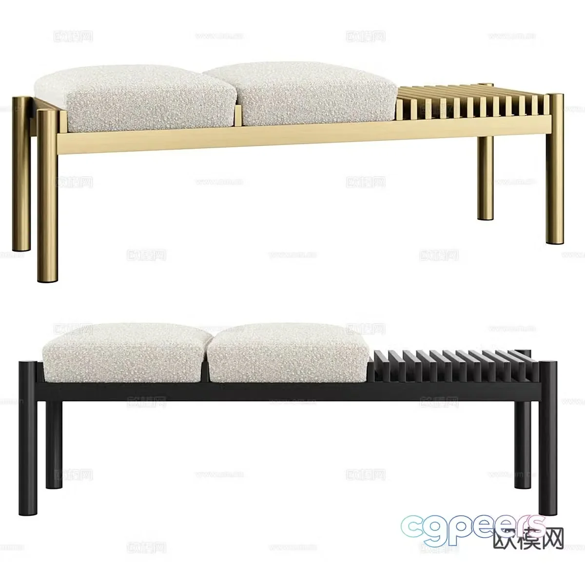 Modern footrest bedside stool 3d model