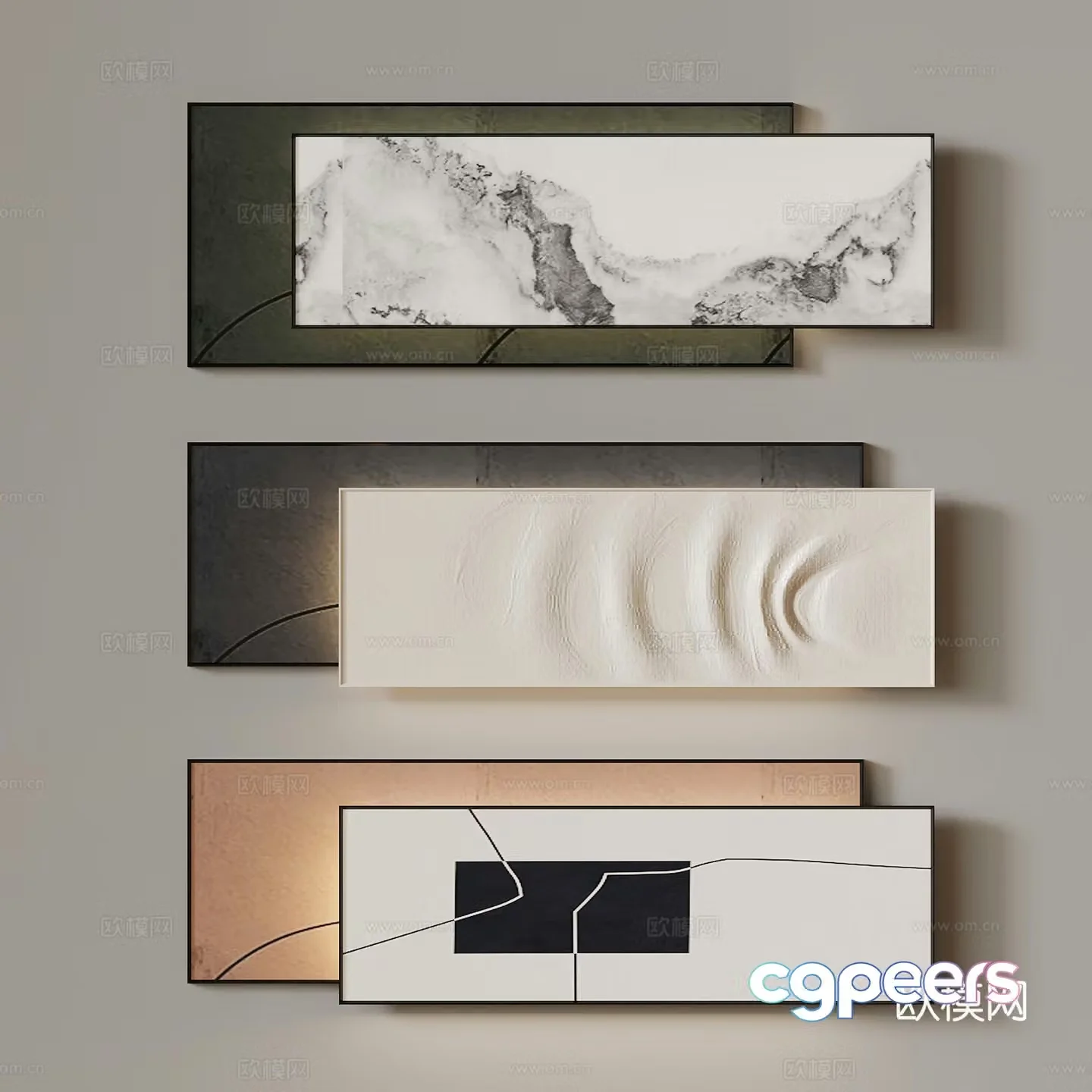 Modern pendant wall decoration decorative painting 3d model