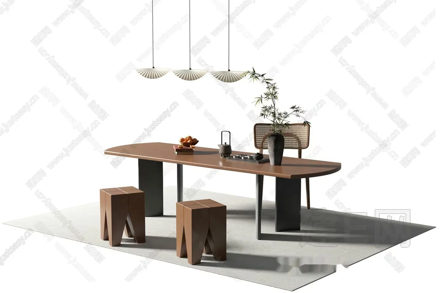 A Modern Dining Table 3D Model – 4639 – VRAY Render