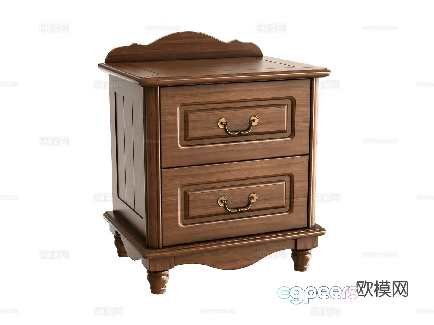 American bedside table 3D model