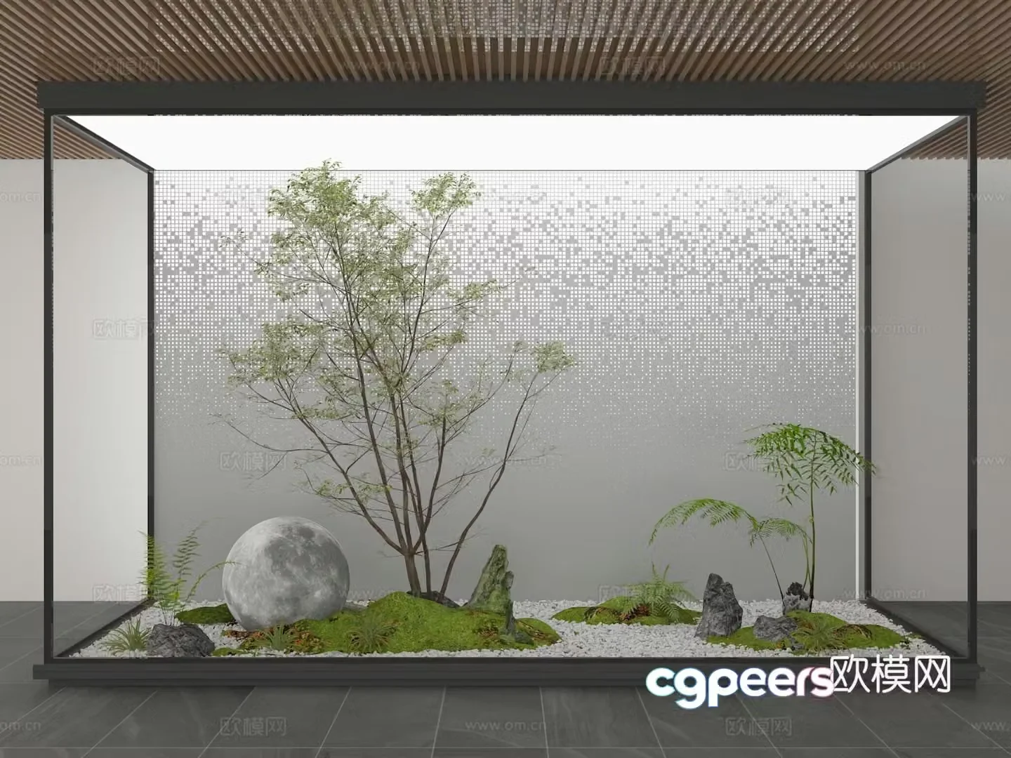 Indoor landscape plant landscaping micro terrain 3d model