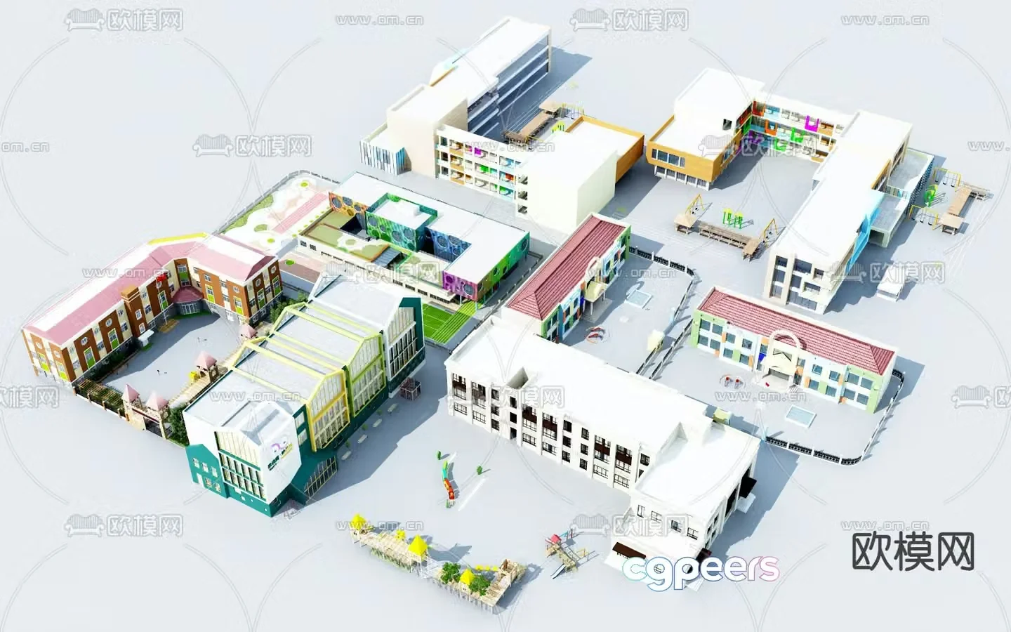 School building teaching building 3d model
