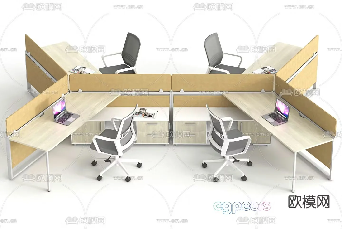 Desk staff desk staff seat card seat 3D model