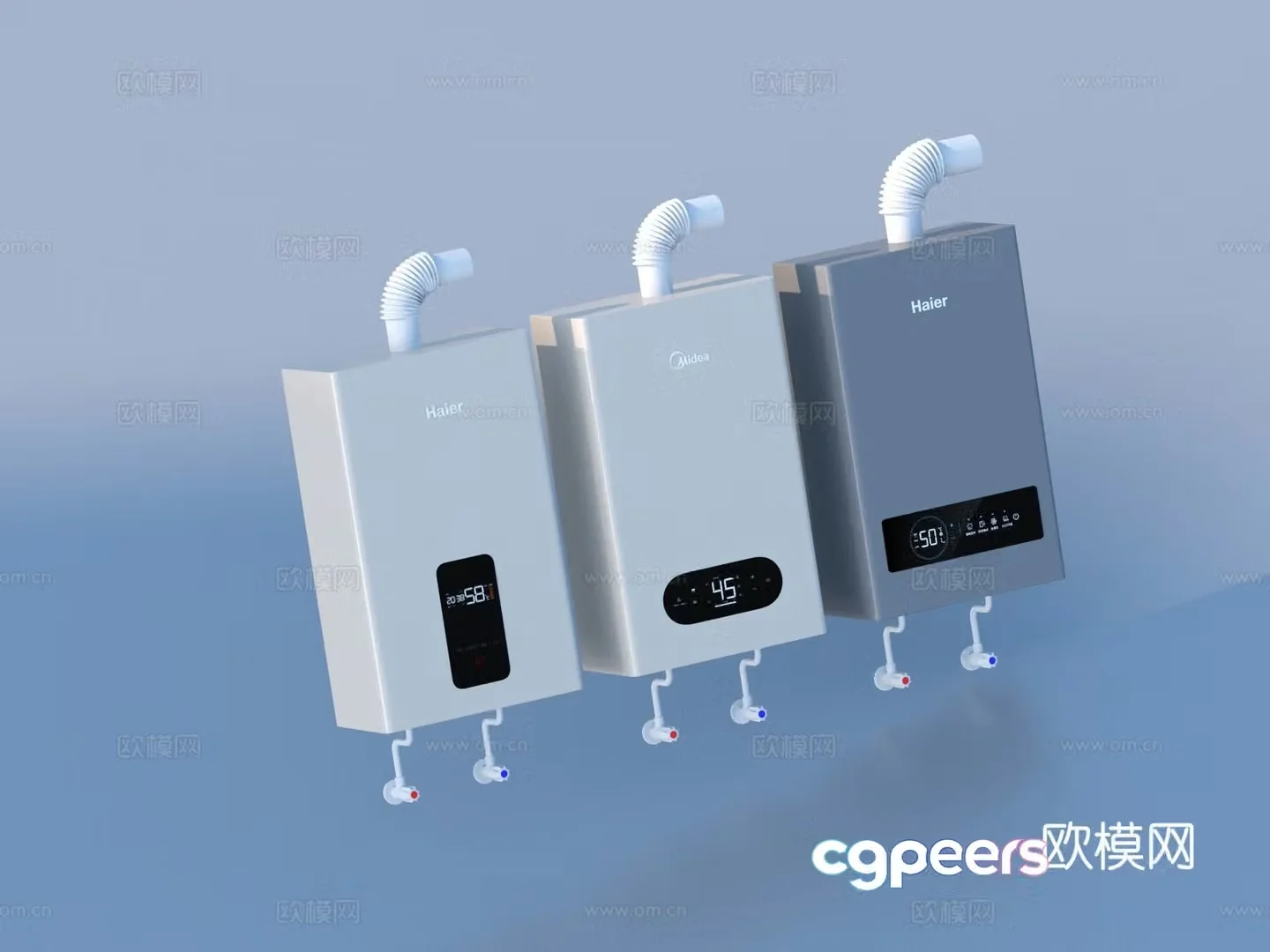 Gas water heater 3d model