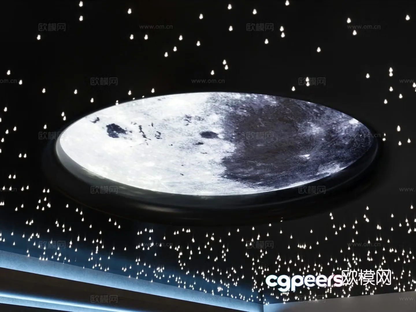 Modern ceiling light Moon ceiling light Star 3D model