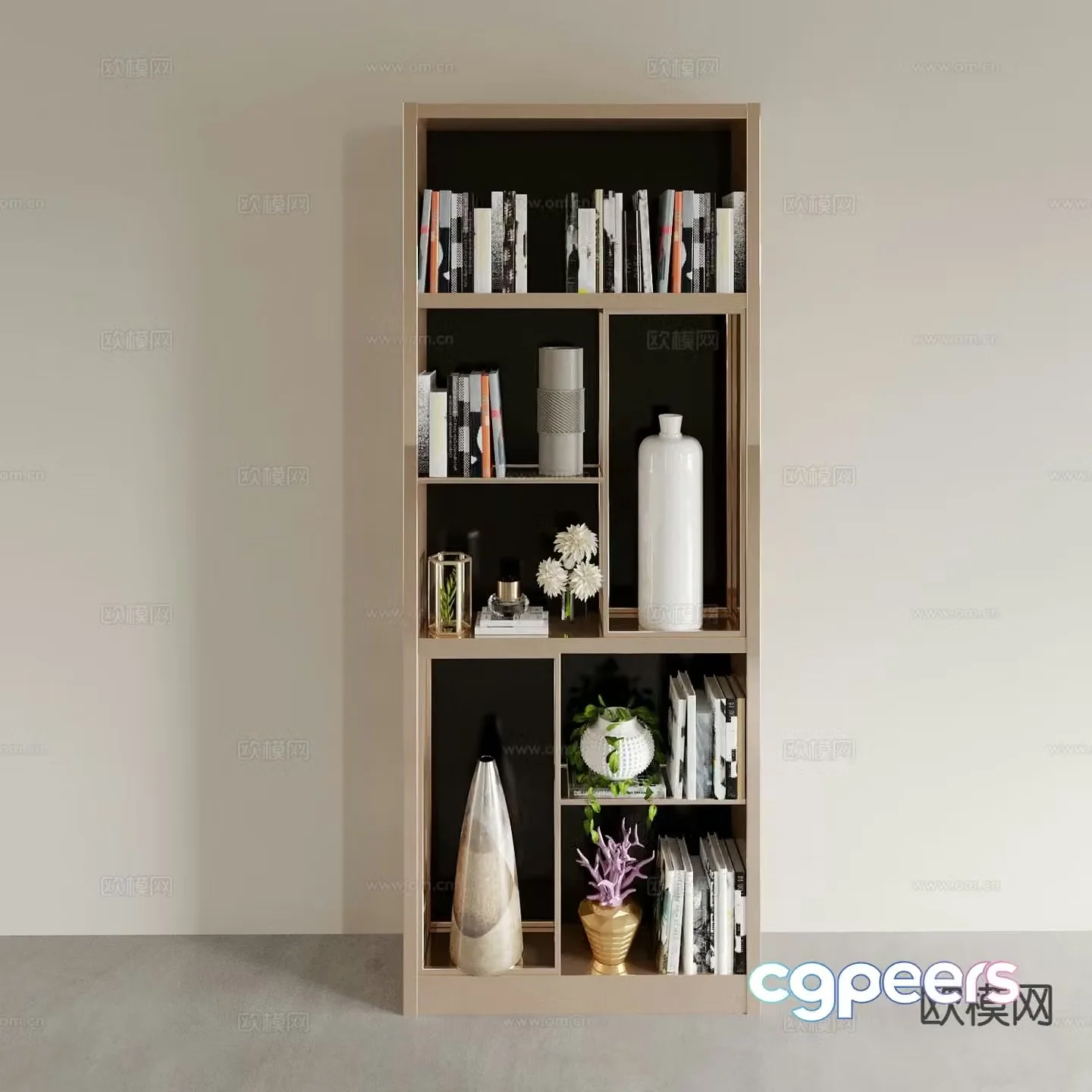 Modern bookcase bookshelf 3d model