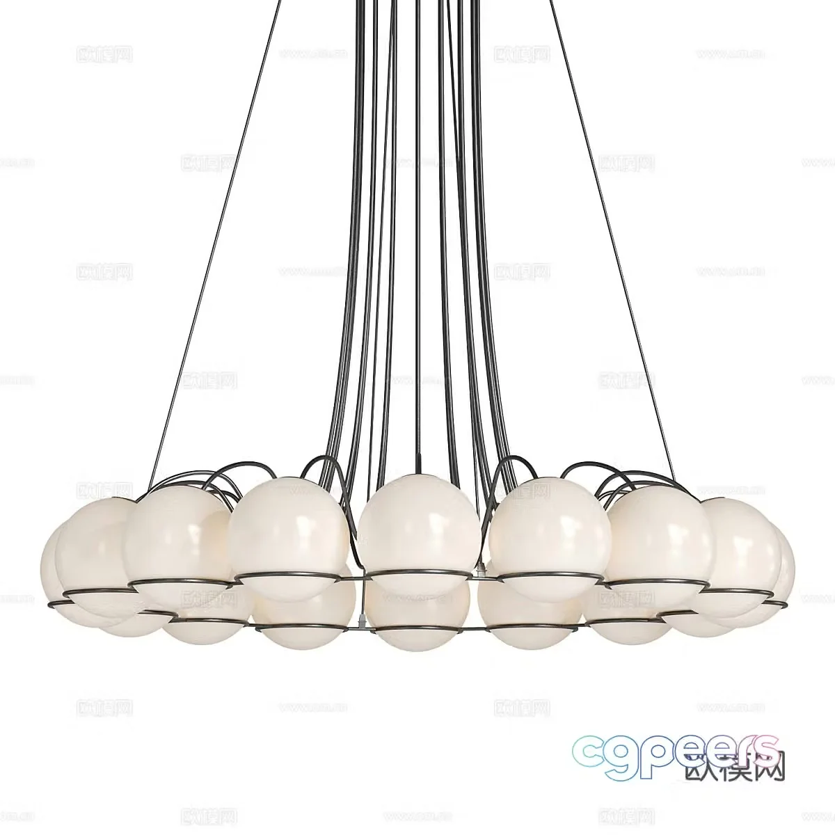 Modern craft chandelier 3d model
