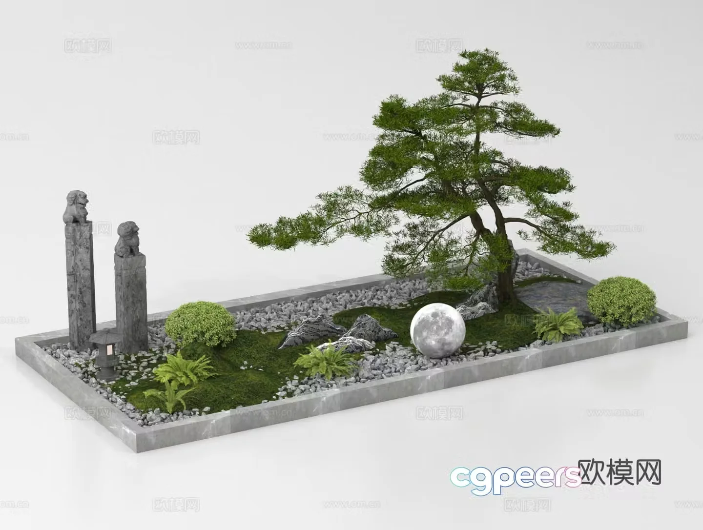 Plant landscaping pine tree landscaping garden sketch landscape sketch 3D model