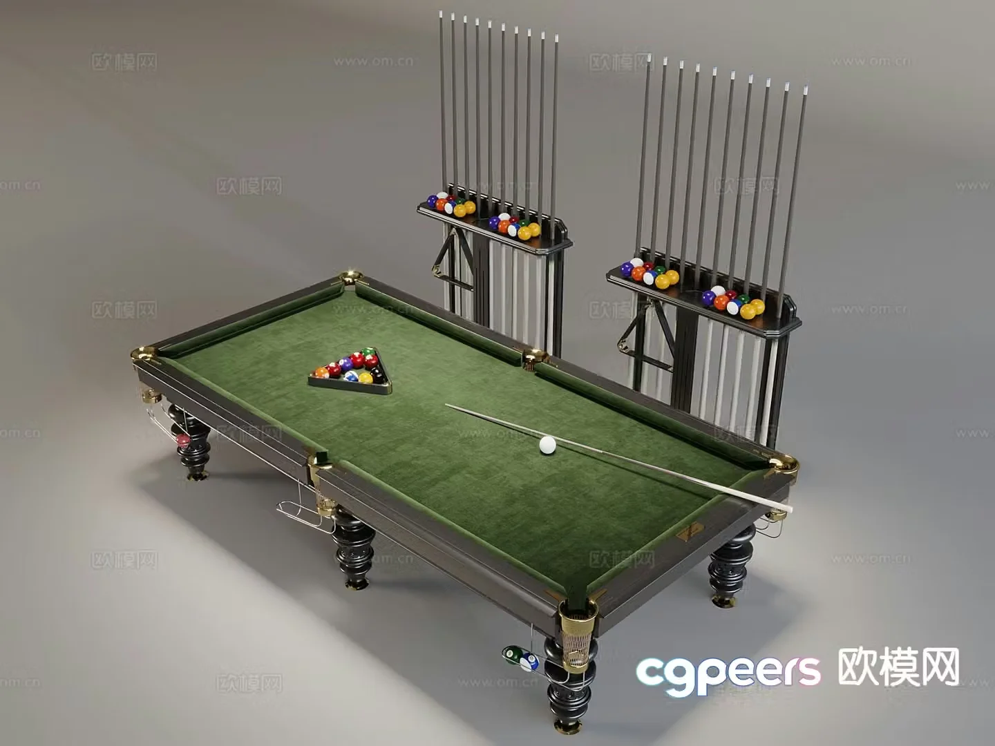 Modern pool table billiards 3d model