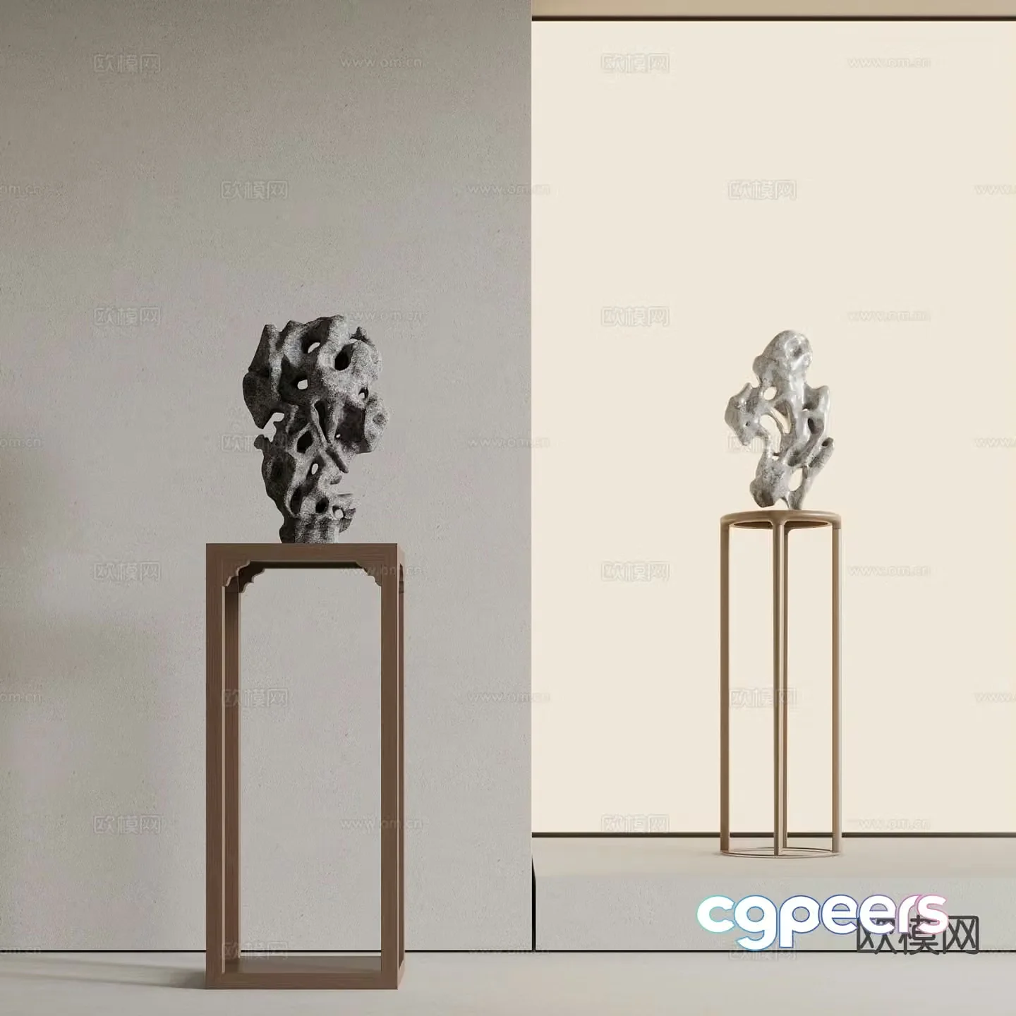 New Chinese Sculpture Taihu Stone Ornament 3D Model