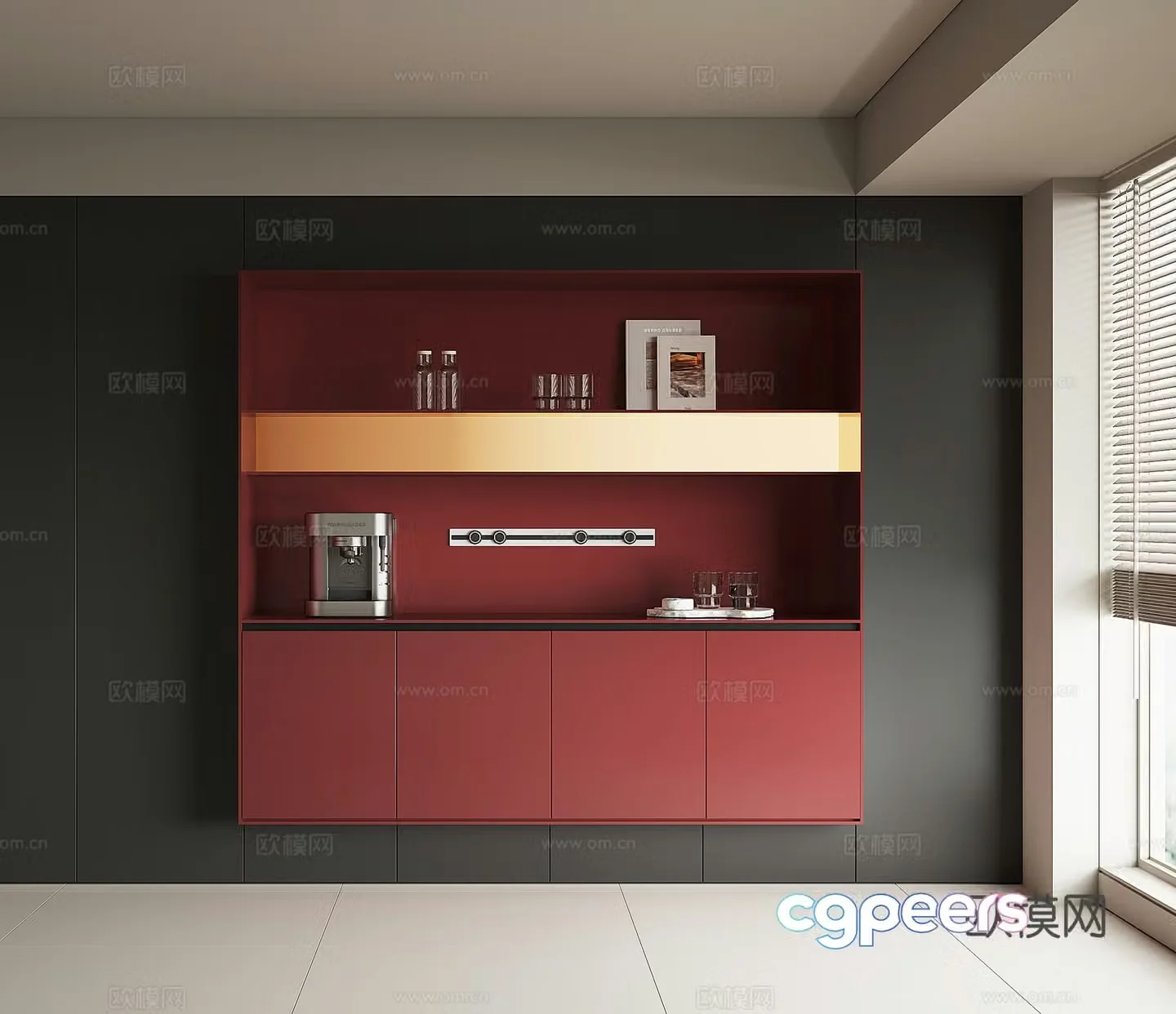 Modern wine cabinet sideboard 3d model