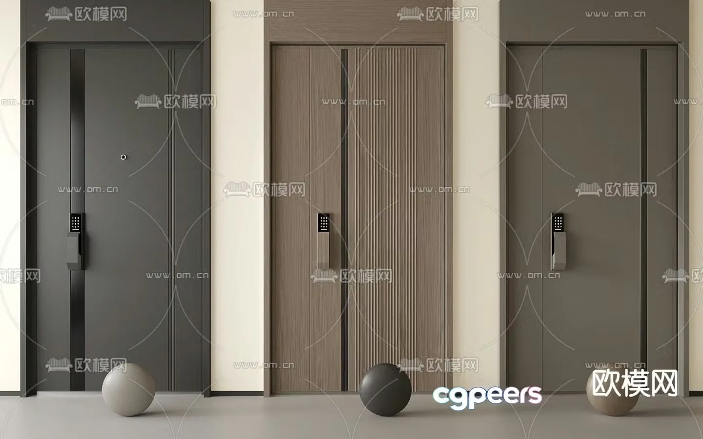 Entry door ceiling door security door 3D model