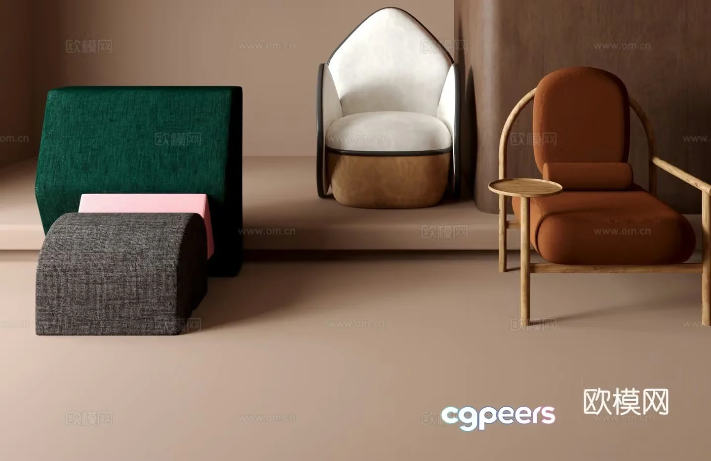 Single sofa 3d model