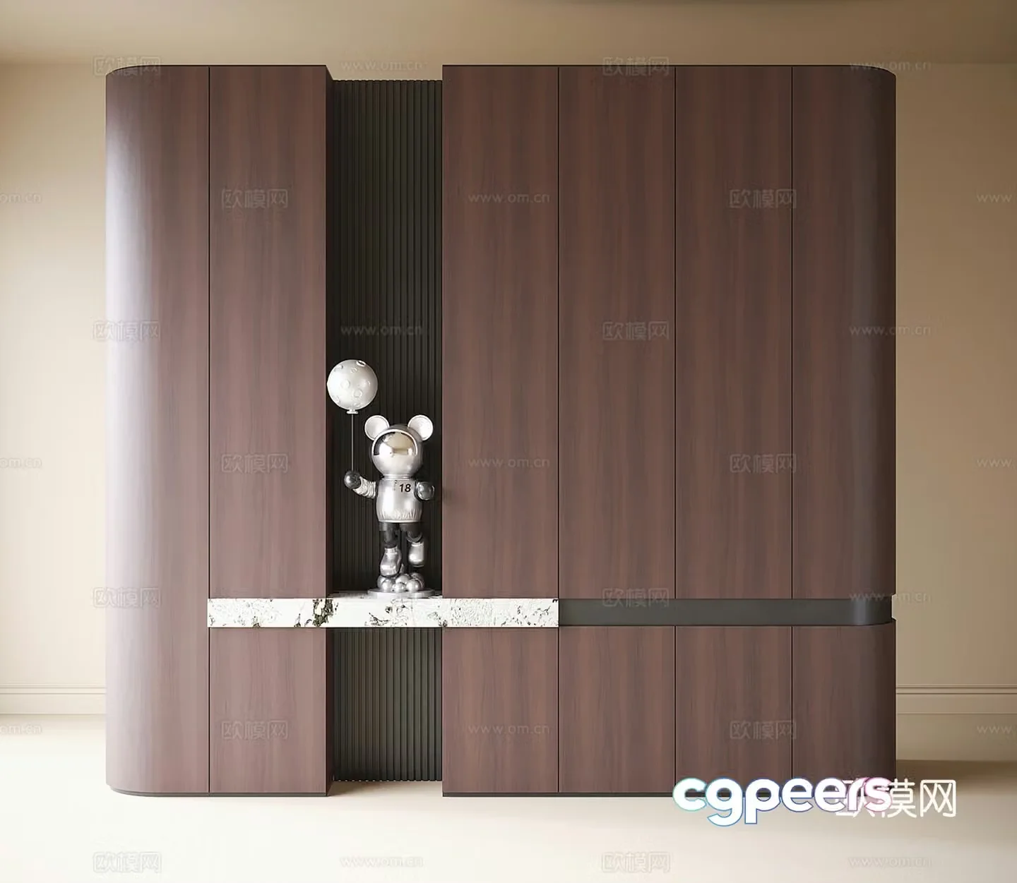 Modern porch cabinet porch partition sculpture ornament 3D model