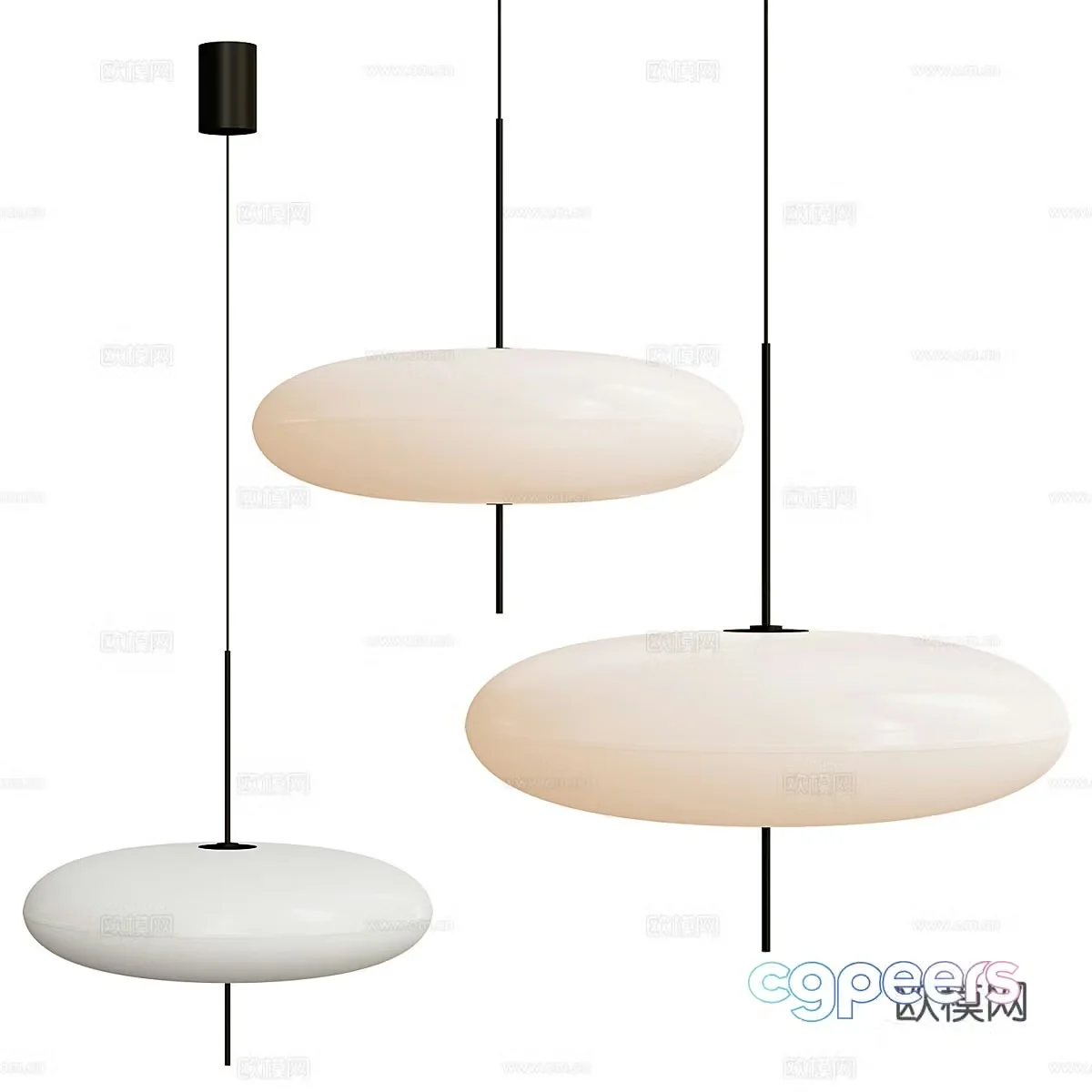 New Chinese -style chandeliers 3D model