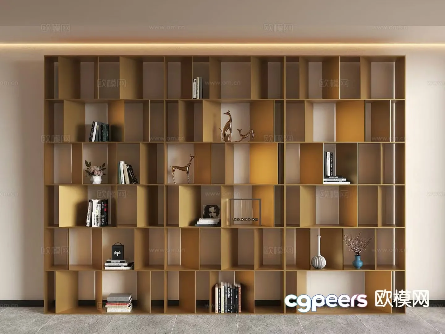Modern bookshelf storage rack 3d model