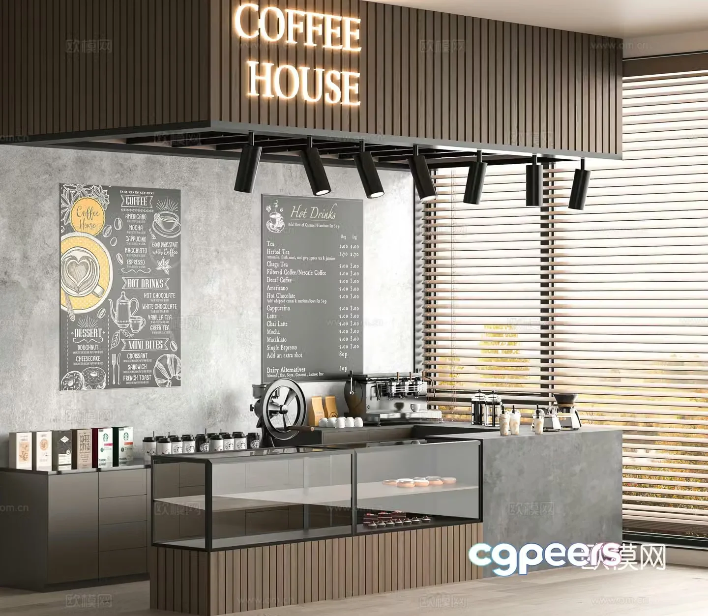 Modern cafe 3d model