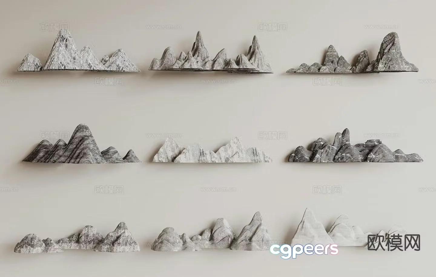 New Chinese style rockery Shoushan stone landscape stone 3D model