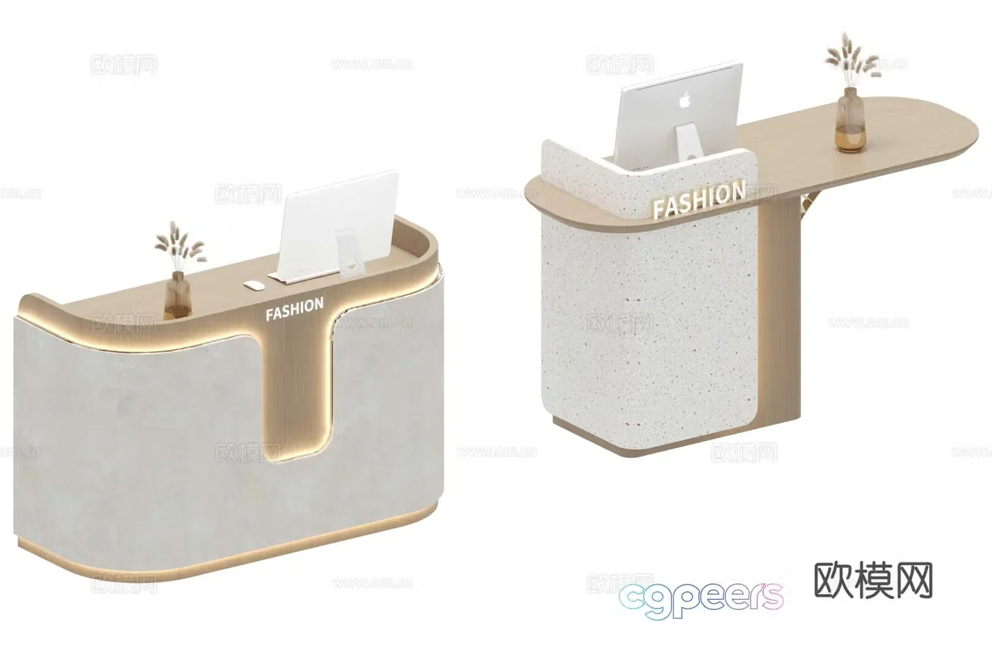 Modern front desk_Front desk_Modern service desk 3D model