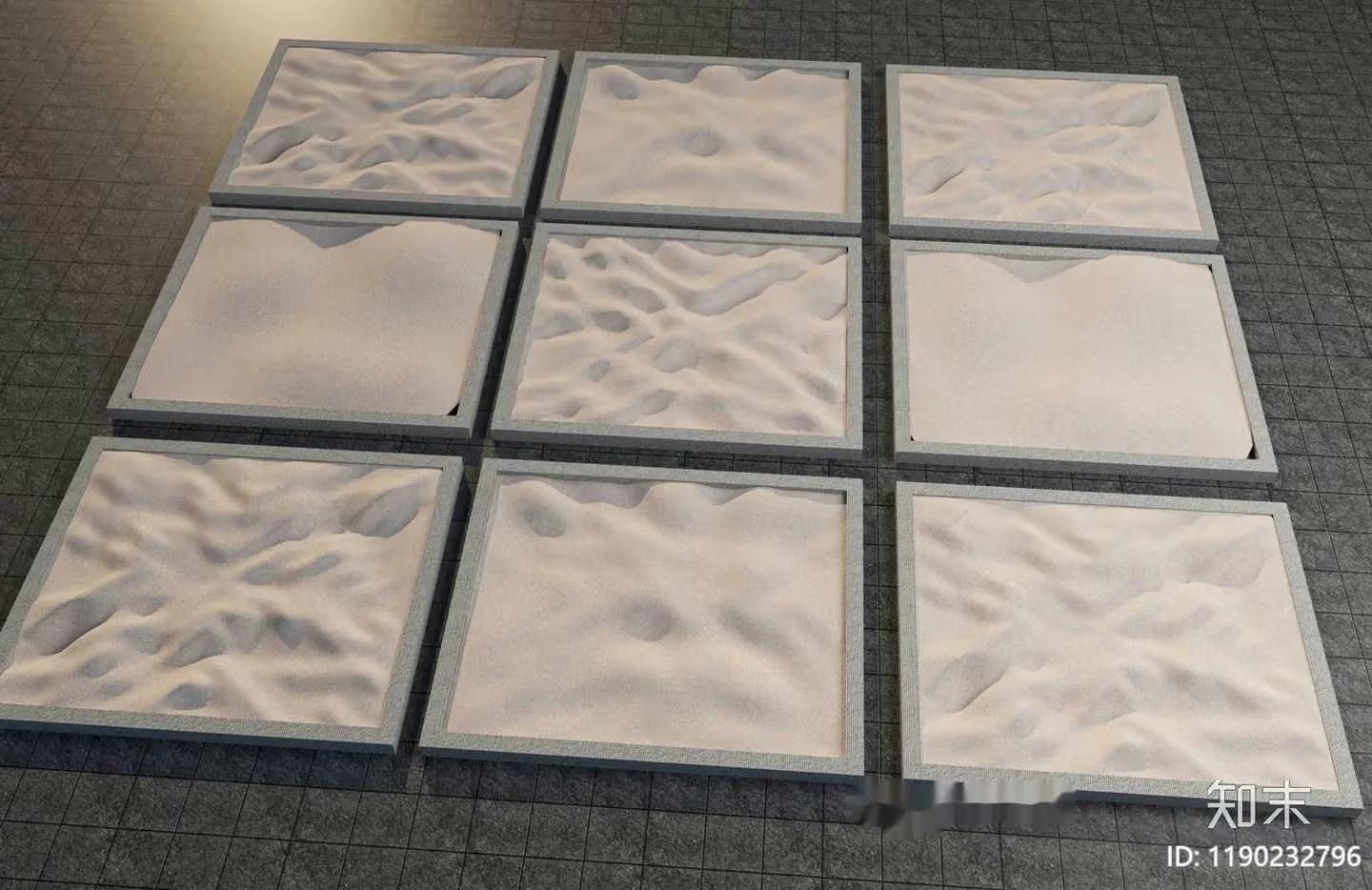 The Single Main Subject Is Sand-Covered Art Pieces 3D Model – 5103 – VRAY Render