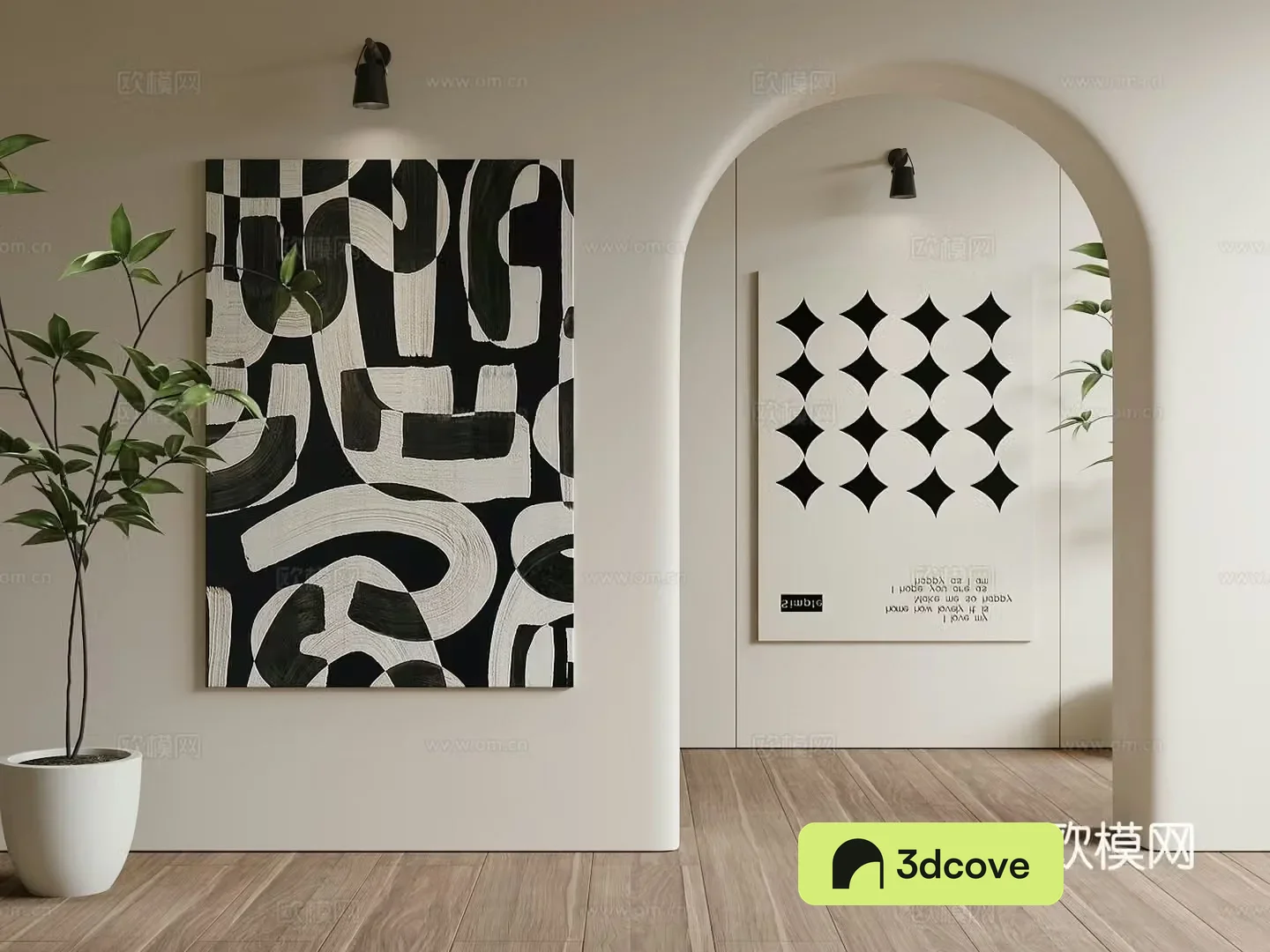 Modern hanging painting decorative painting black and white painting