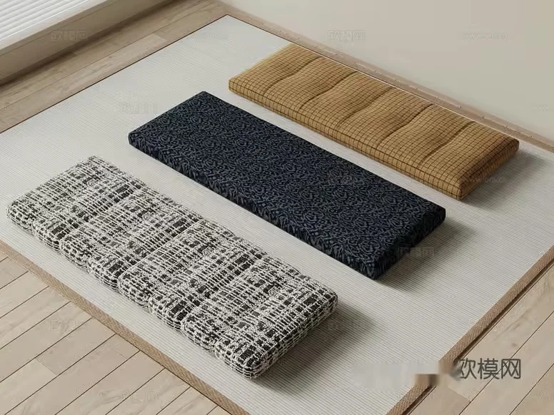 Three Rectangular Mats With Different Patterns 3D Model – 17296 – VRAY Render