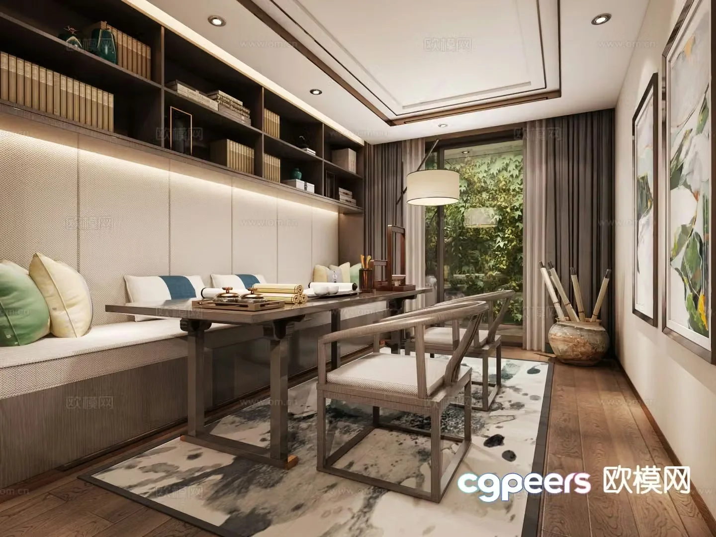 Chinese study room 3d model