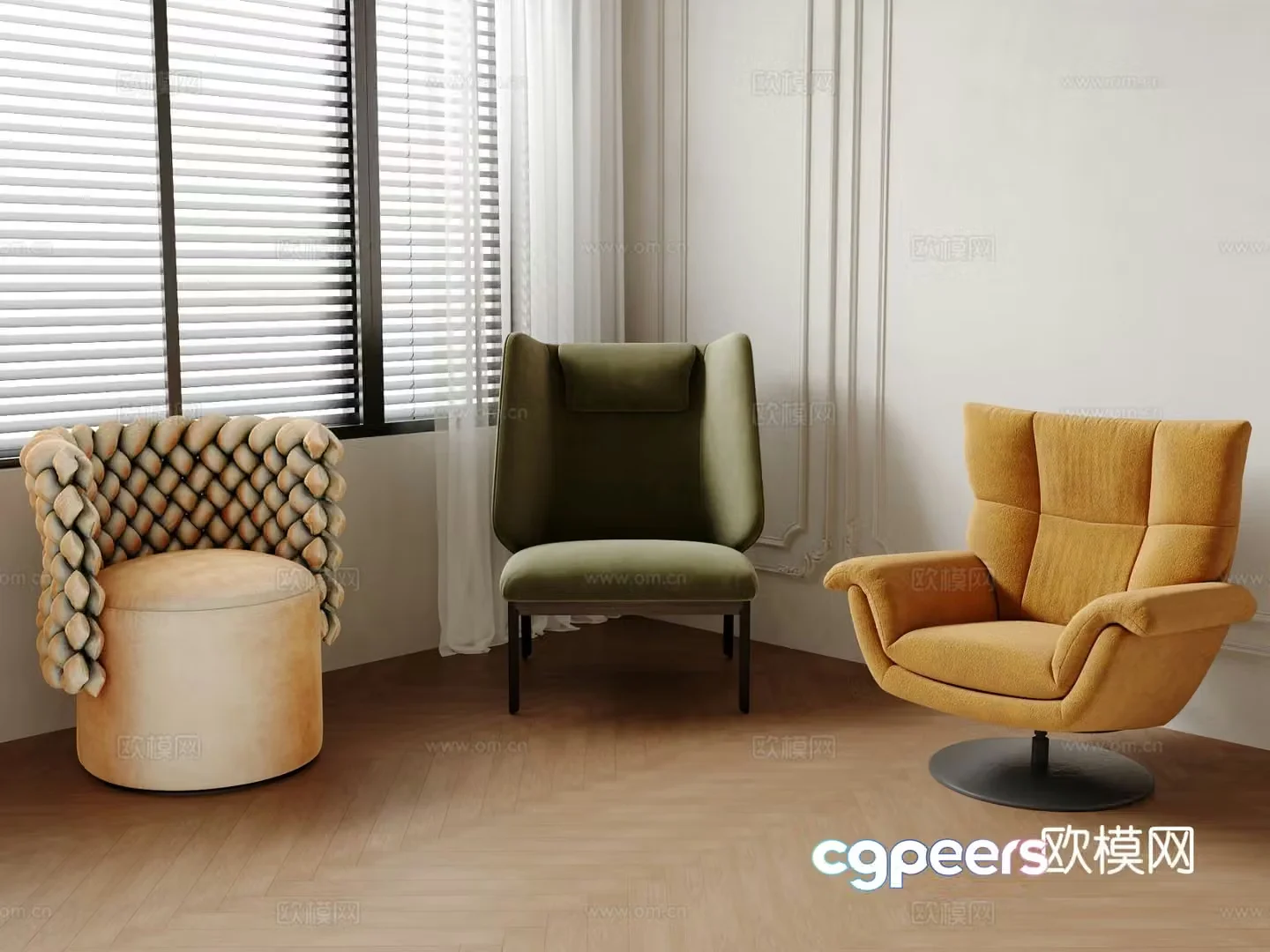 Single chair dining chair sofa chair 3d model