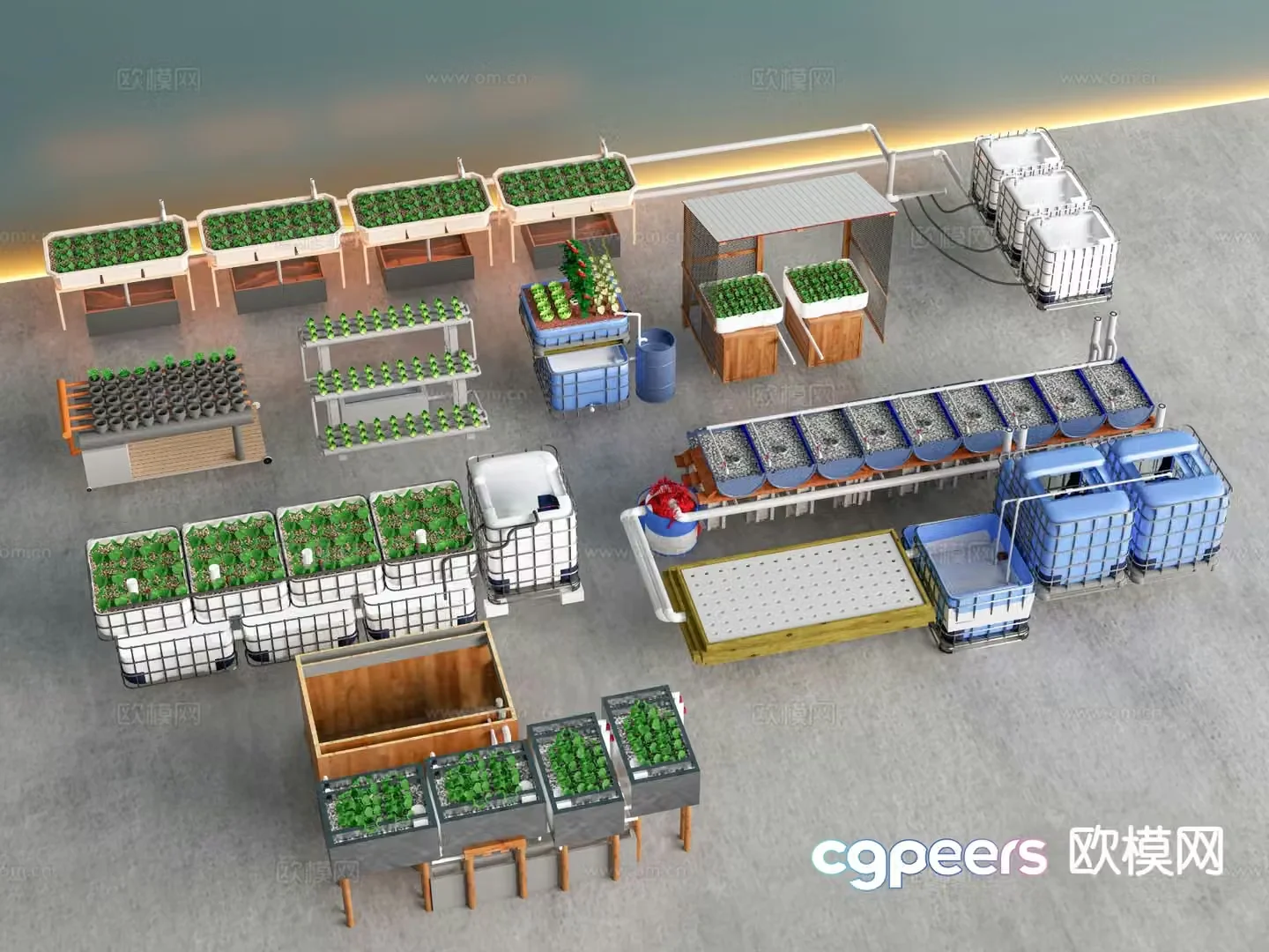 Modern irrigation equipment vegetable garden breeding equipment 3D model