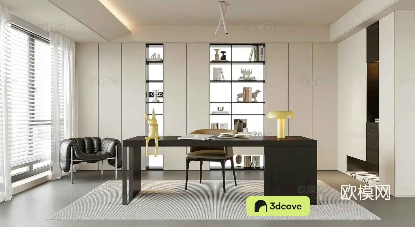 Modern study bookcase desk