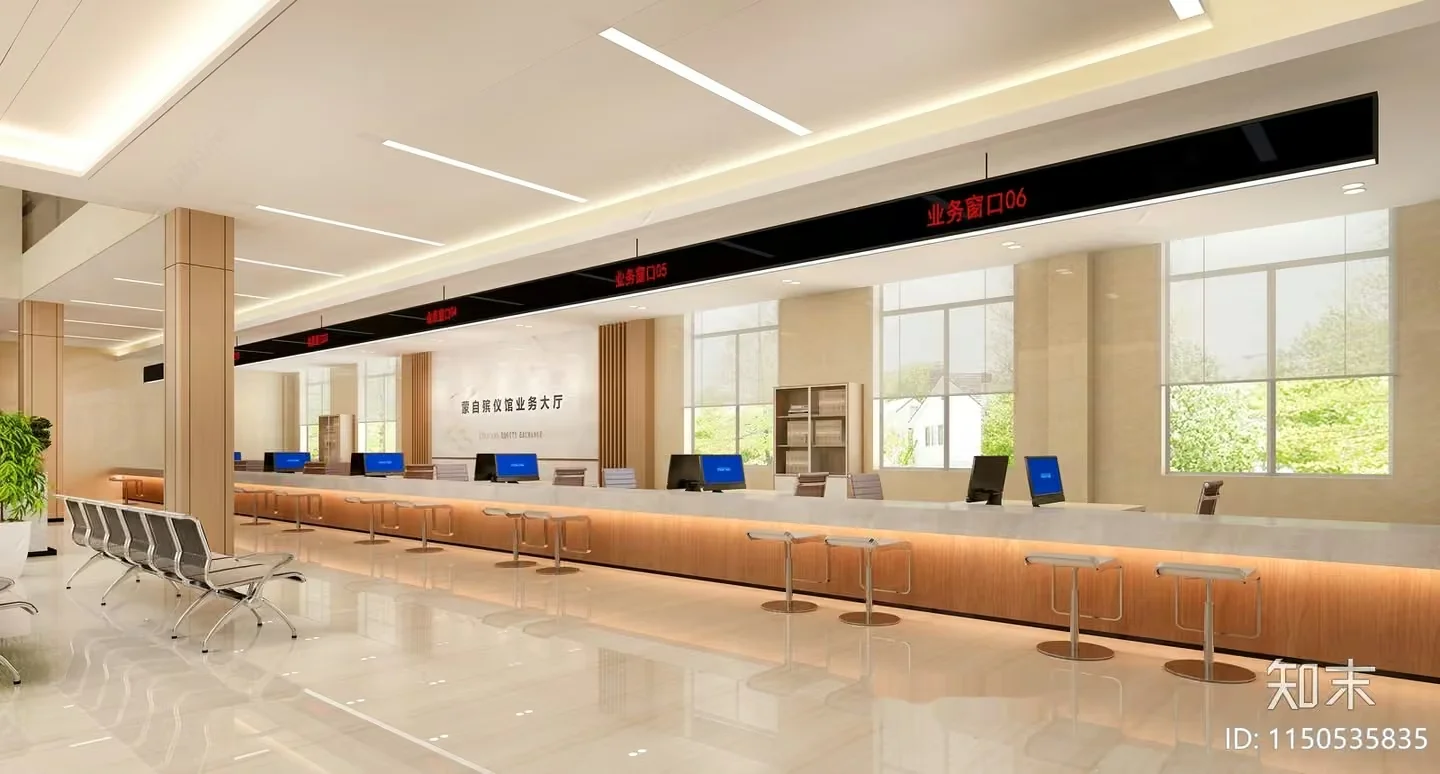 Modern Reception Area 3D Model – 14064 – VRAY Render