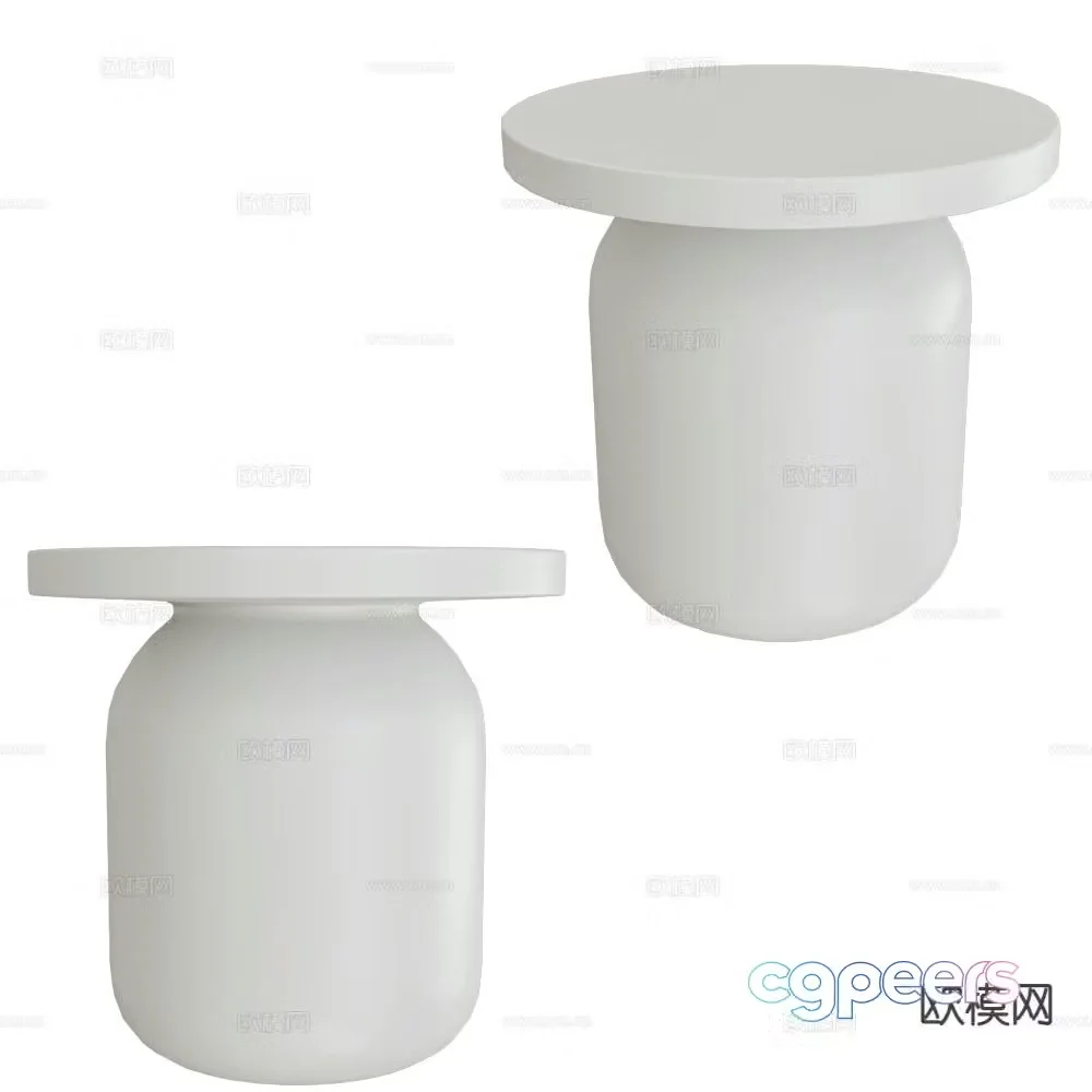 Serralunga round table side table angle table 3d model