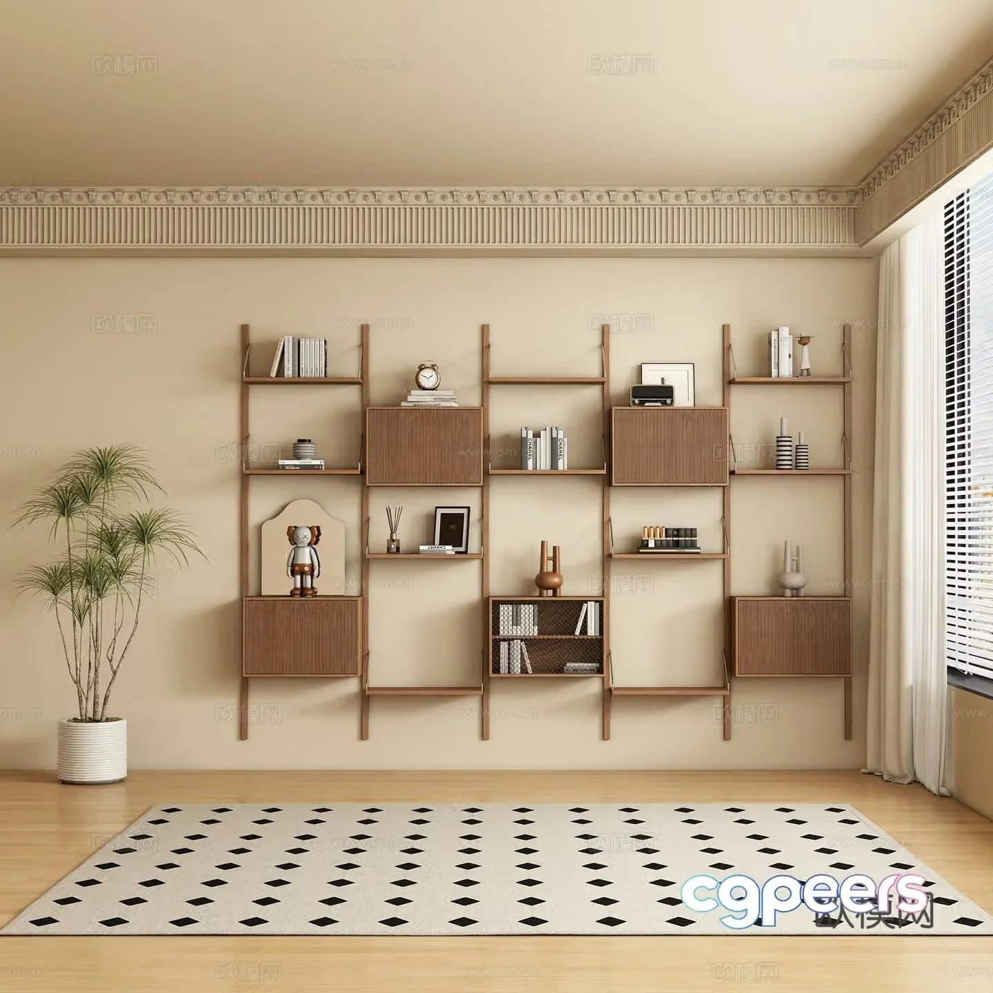 French wall cabinet wall cabinet 3d model