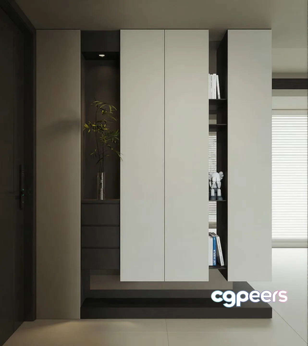 Modern White Wardrobe 3D Model – 4567 – VRAY Render