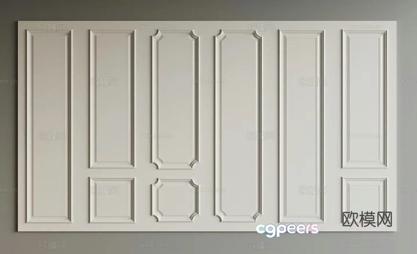 French wall panel 3d model