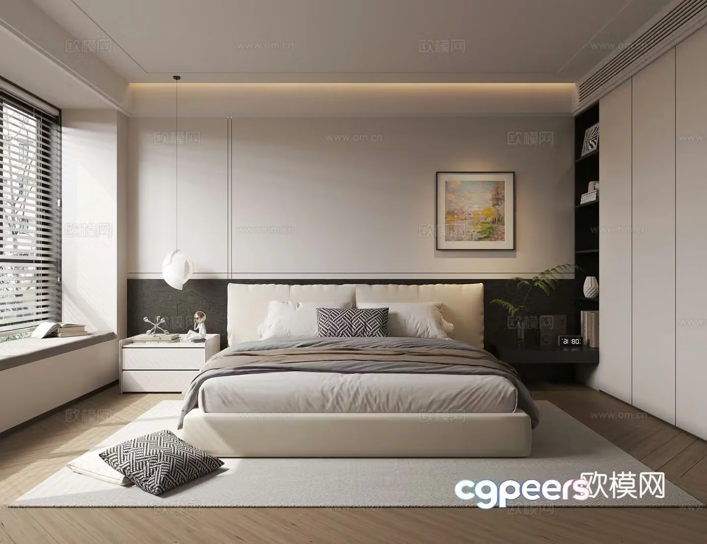 Modern bedroom master bedroom 3d model