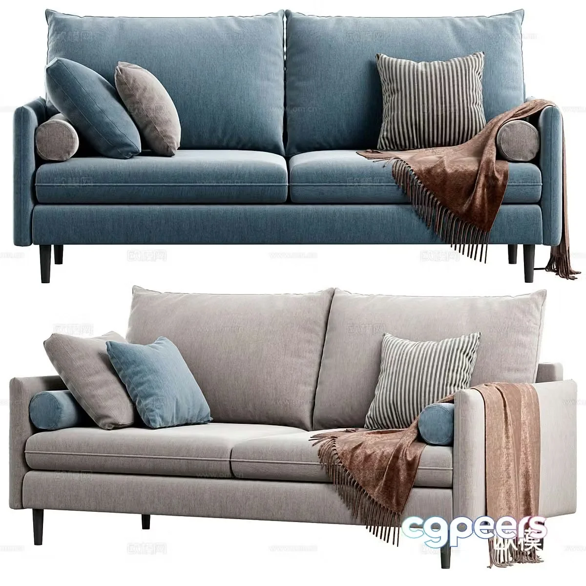 Double sofa 3d model