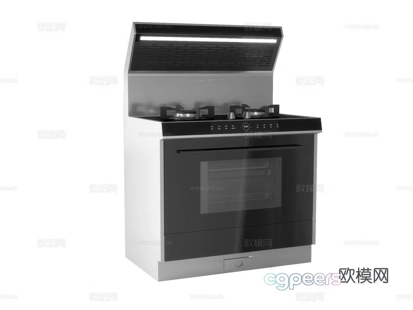Modern integrated stove 3D model