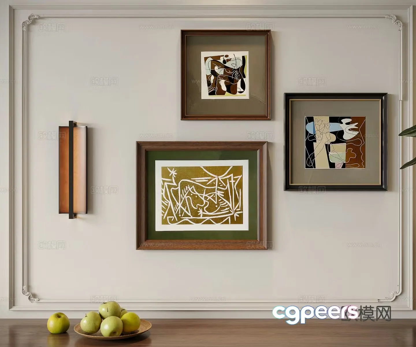 Medieval combination hanging painting decorative painting 3D model