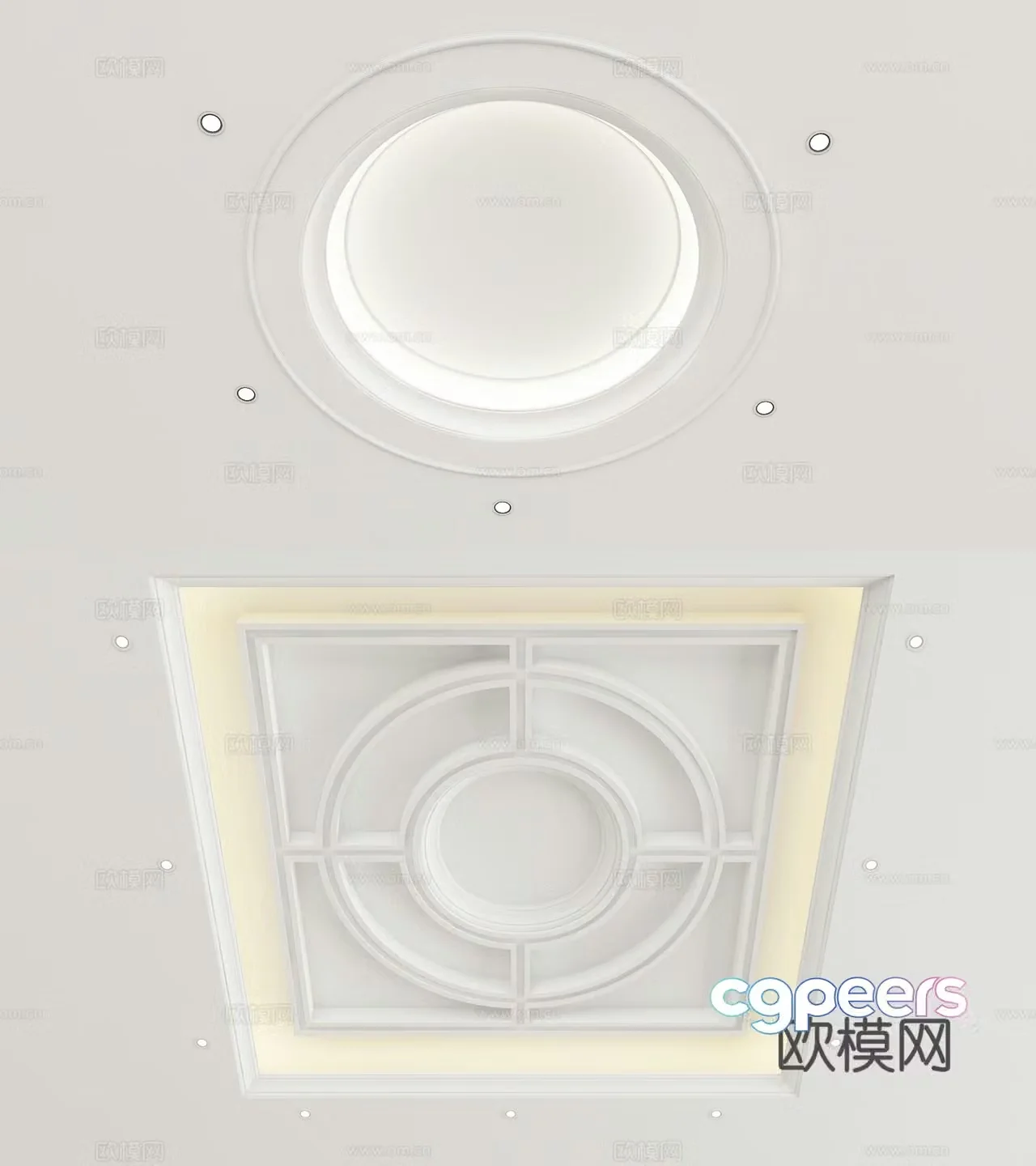 Modern ceiling round suspended ceiling 3d model