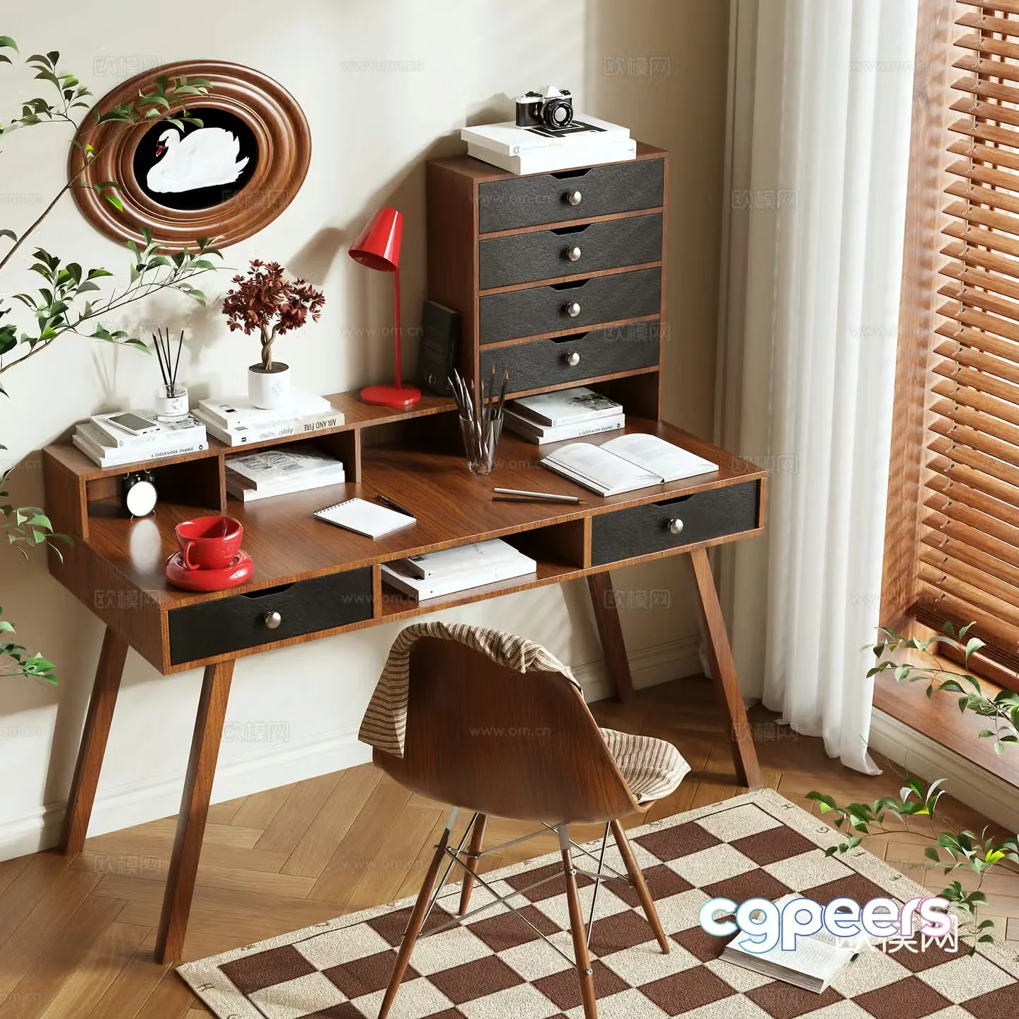 Medieval style desk 3d model