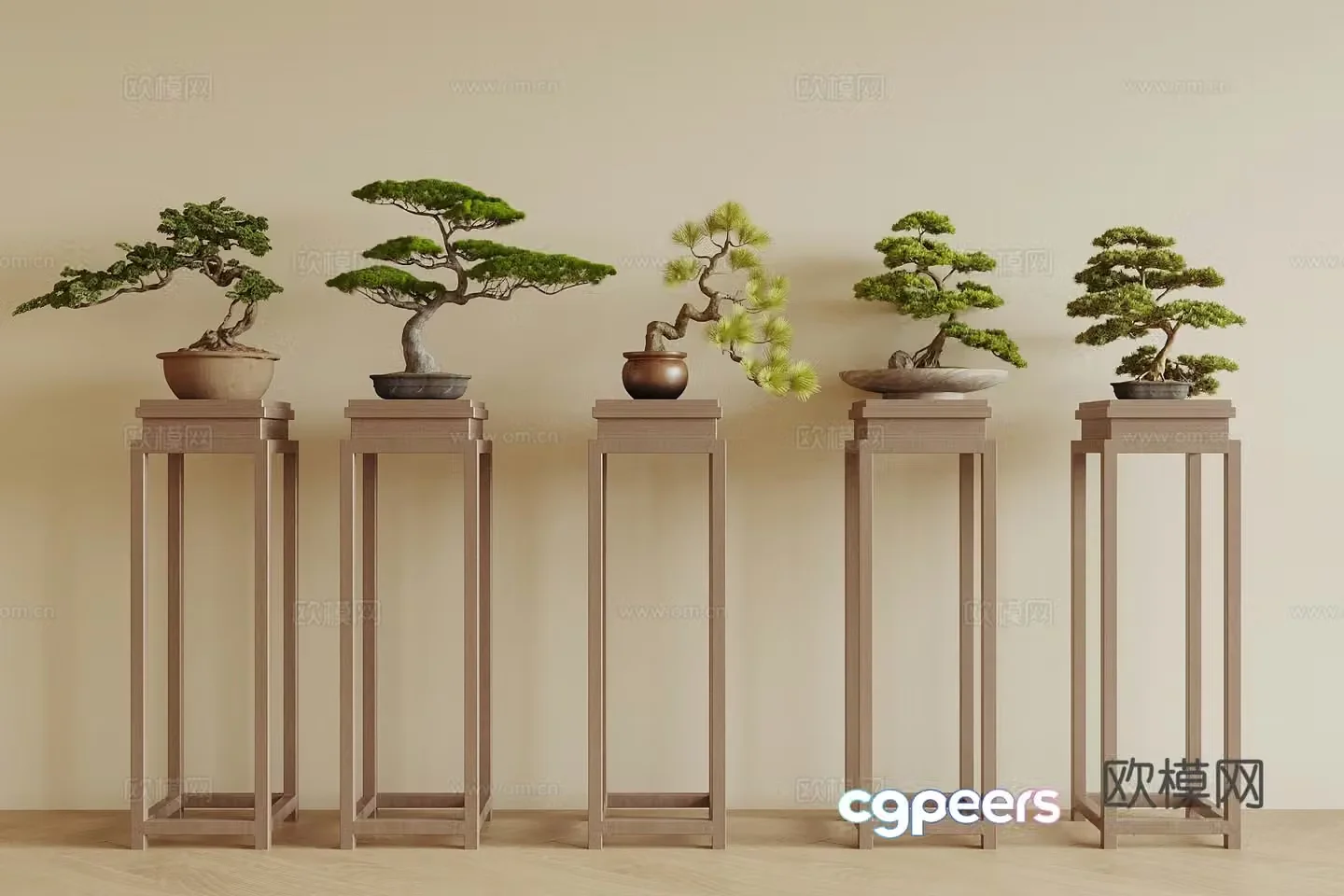 New Chinese style bonsai Welcome Pine Plant Pine 3D Model