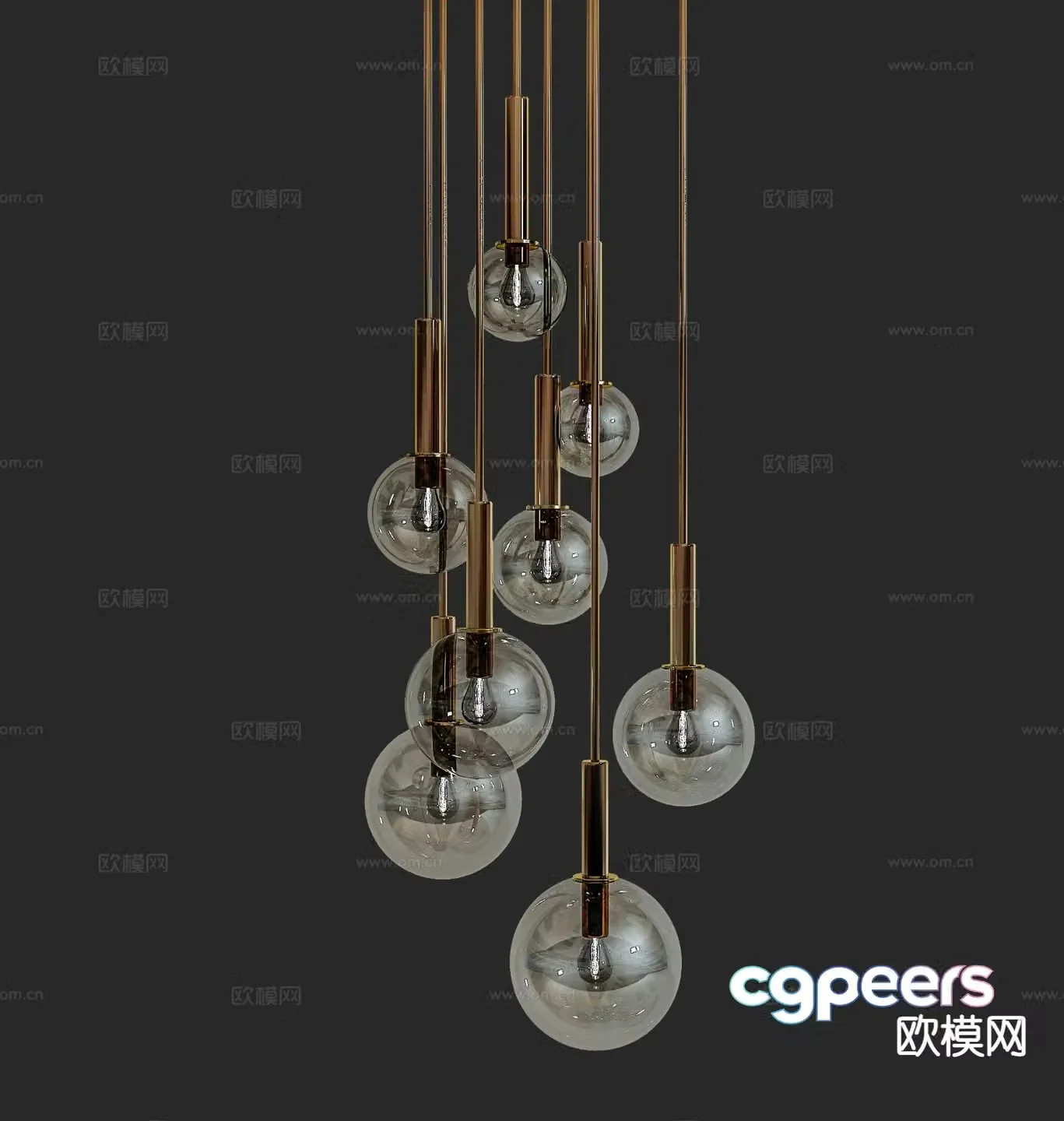 Light luxury small chandelier bedside small chandelier 3d model