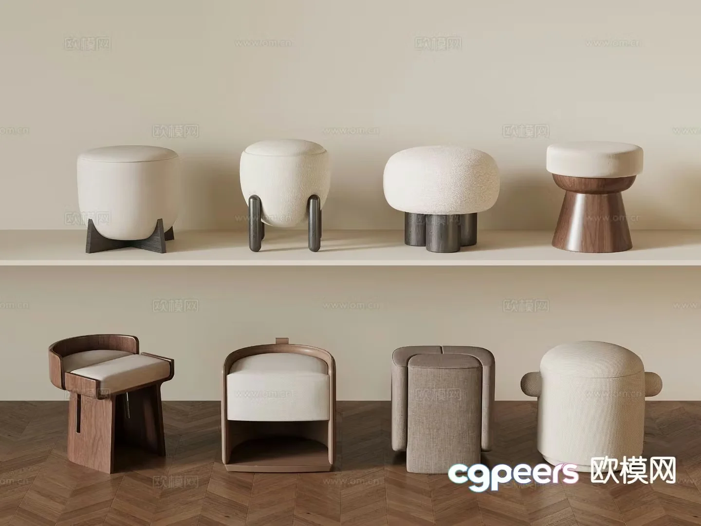 Medieval style round stool stool round pier 3d model