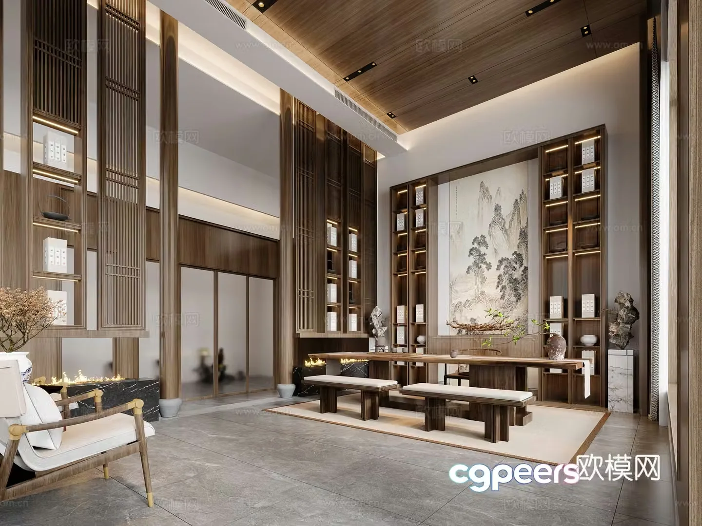 New Chinese tea room 3D model