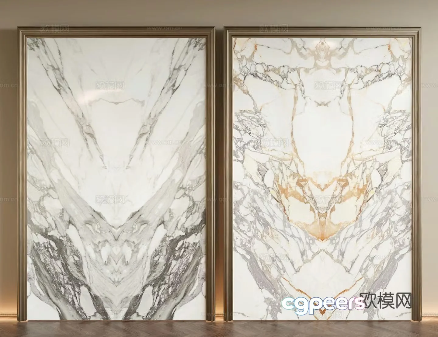 Modern marble wall 3d model