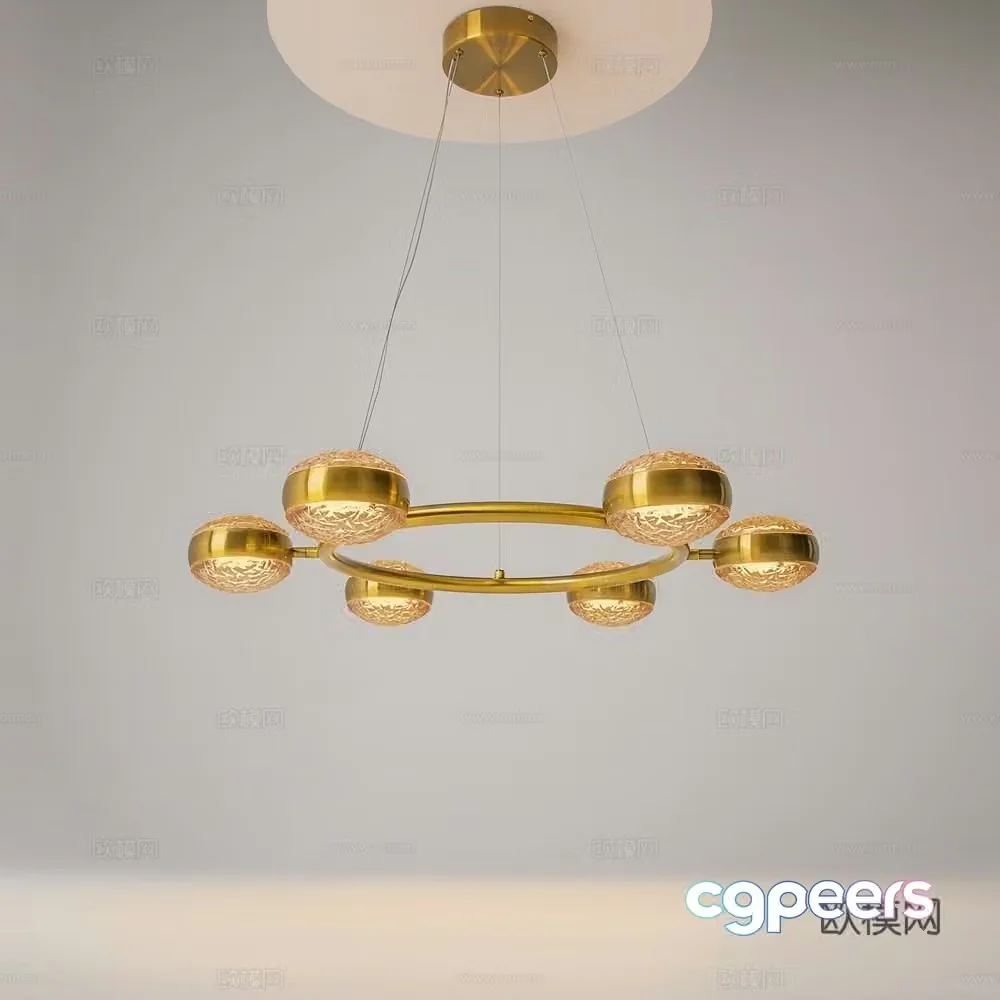 Modern light luxury chandeliers 3D model